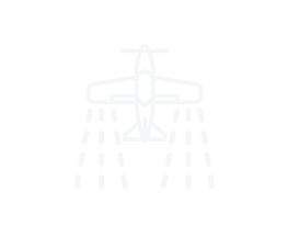 Outline of a helicopter spraying water or chemicals from its underside in a pattern.