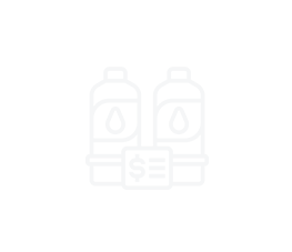 Outline of two bottles and a dollar bill together